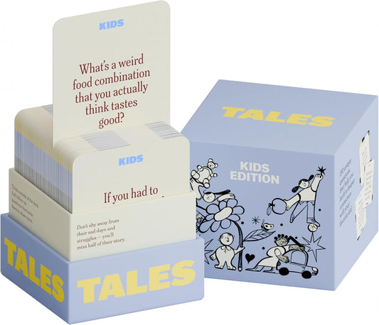 HotTALES 150 Conversation Cards, Perfect for Dinners, Road Trips, Classrooms & Game Nights, Gifts & Gatherings, Conversation Starters to Spark Creativity (Kids Edition)