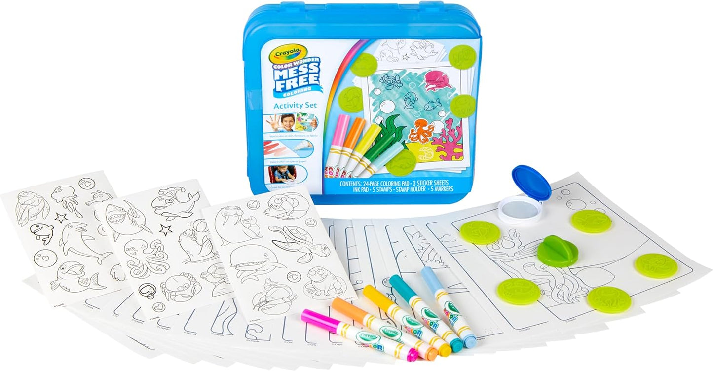 HotCrayola Color Wonder Mess Free Coloring Activity Set (30+ Pcs), Travel Art Kit, Gift for Kids & Toddlers, Ages 3+