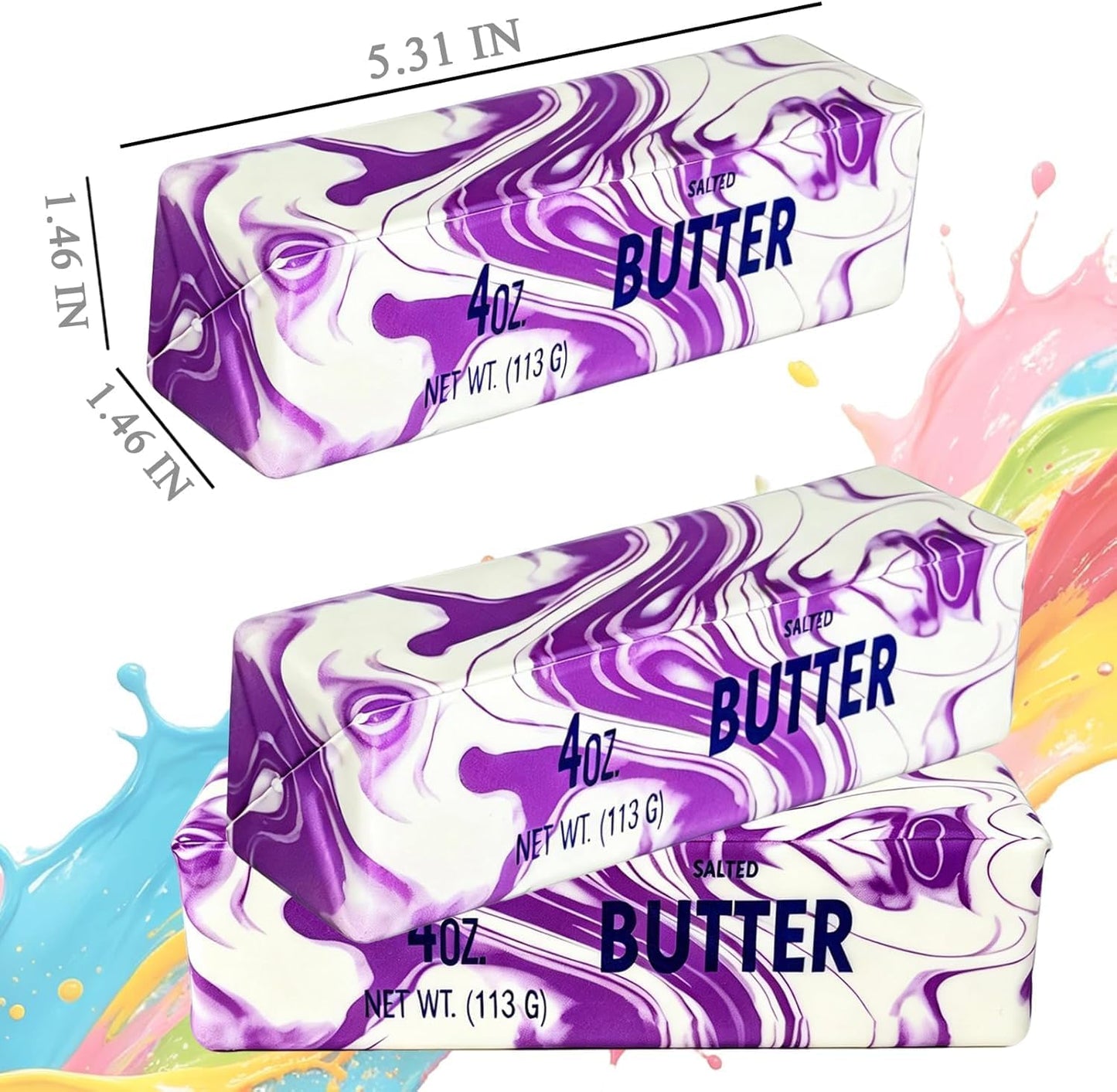 Hot Butter Squishy, Squishy Butter, Squeeze Toys, Realistic Butter Stick Soft Squeeze Toys (Butter-2PCS)