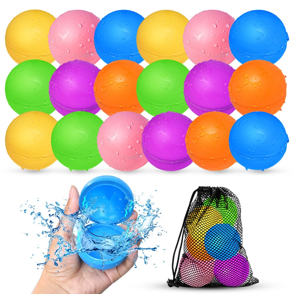 Hot12Pcs Reusable Water Balloons, Pool Beach water Toys for Boys and Girls, Outdoor Summer Toys for Kids Ages 3-12