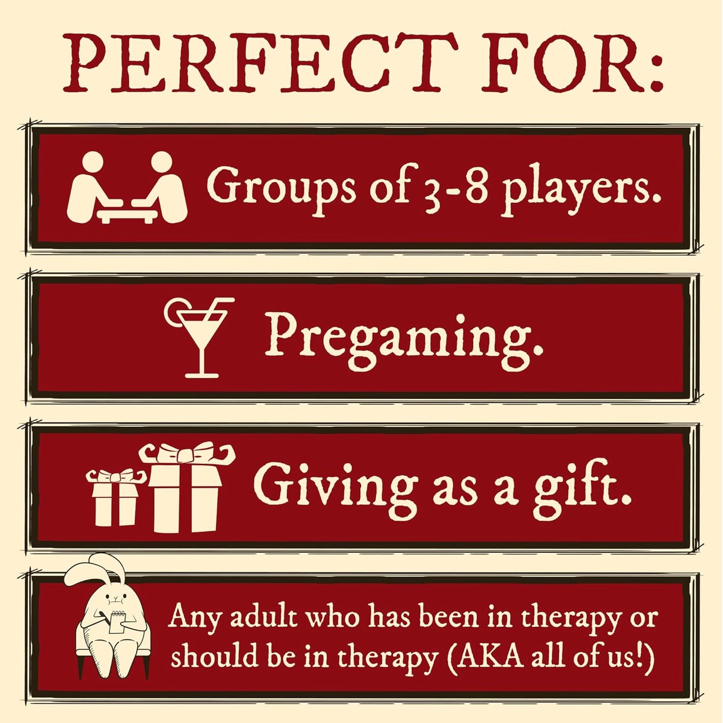 HotHorrible Therapist: Extra Horrible Edition by Exploding Kittens - A Card Game for 3-8 Players, Ages 17+ - Adult Party Game for Family Night | Build wildly inappropriate therapy comics with friends and family in this viral adult-only party game from The