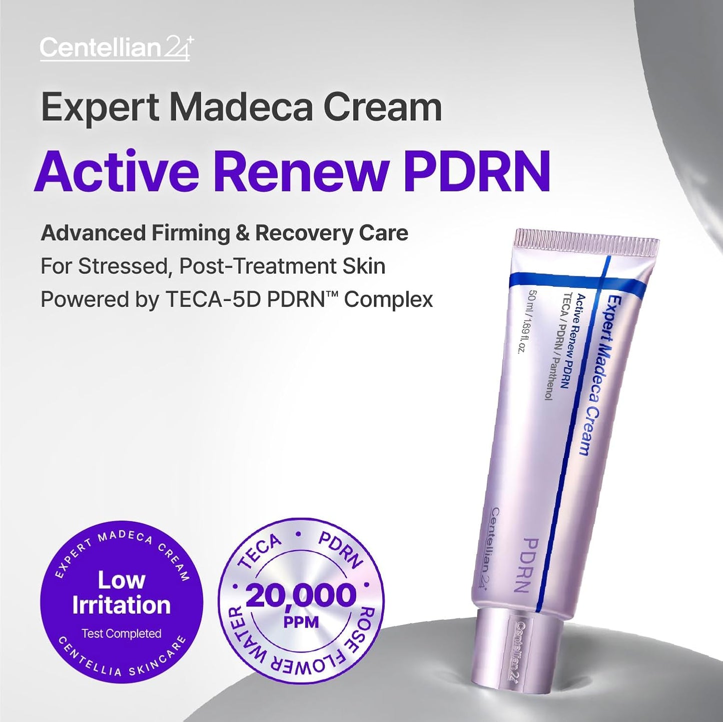 HotCENTELLIAN 24 Madeca Cream Active Renew PDRN - Korean Face Moisturizer, Firming & Hydrating Anti-Aging Cream with TECA, Hyaluronic Acid & Panthenol, Skin Barrier Repair, 1.69 fl oz