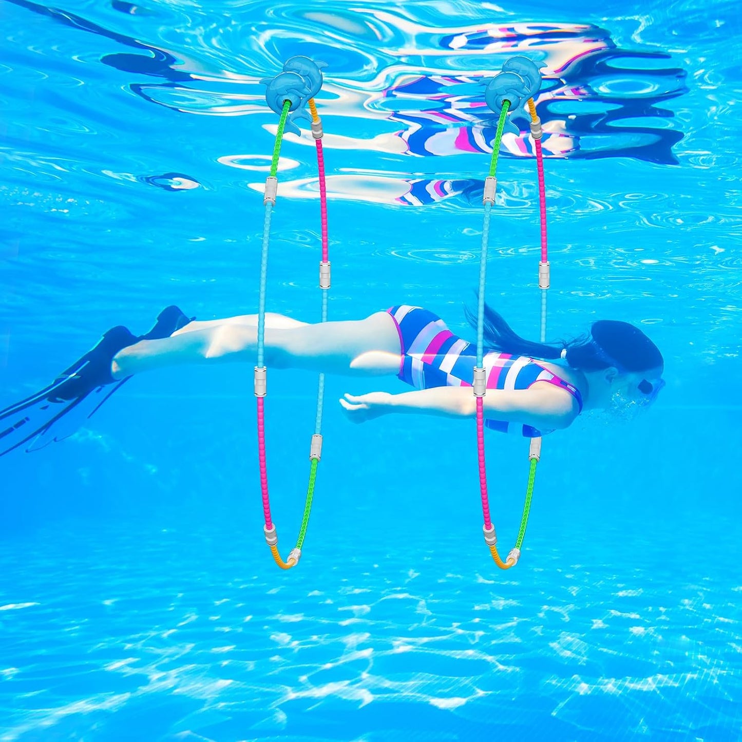 Hot Pool Ring Toys, 2-Pack Water Sports Swim Rings for Kids, Underwater Swim Thru Ring for Pool, Ideal Pool Games Toy for Kids Aged 5, 6, 7, 8, 9, 10, 11,12