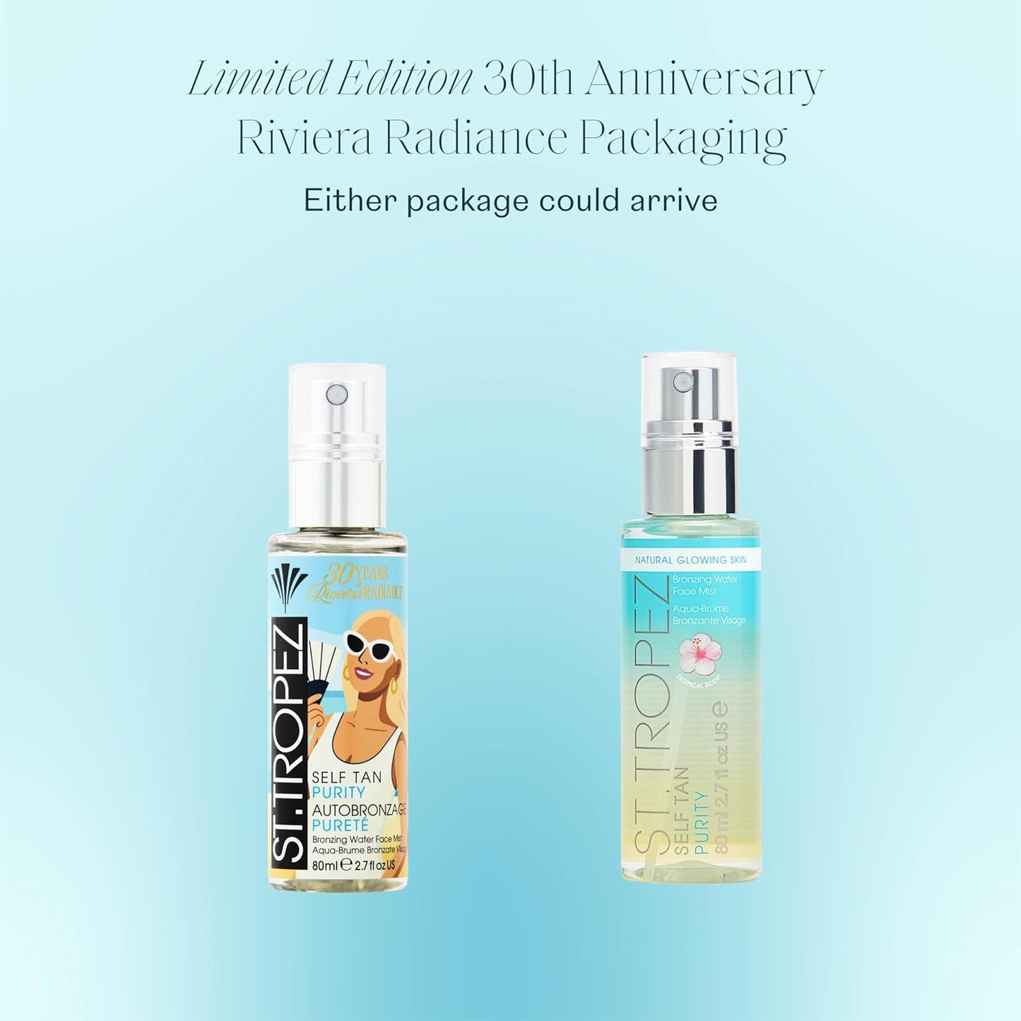 HotSt. Tropez Self Tan Purity Face Mist, Natural Sunkissed Glow Face Tan with Hyaluronic Acid & Antioxidants, Vegan, Natural & Cruelty Free Face Care, 2.7 Fl Oz