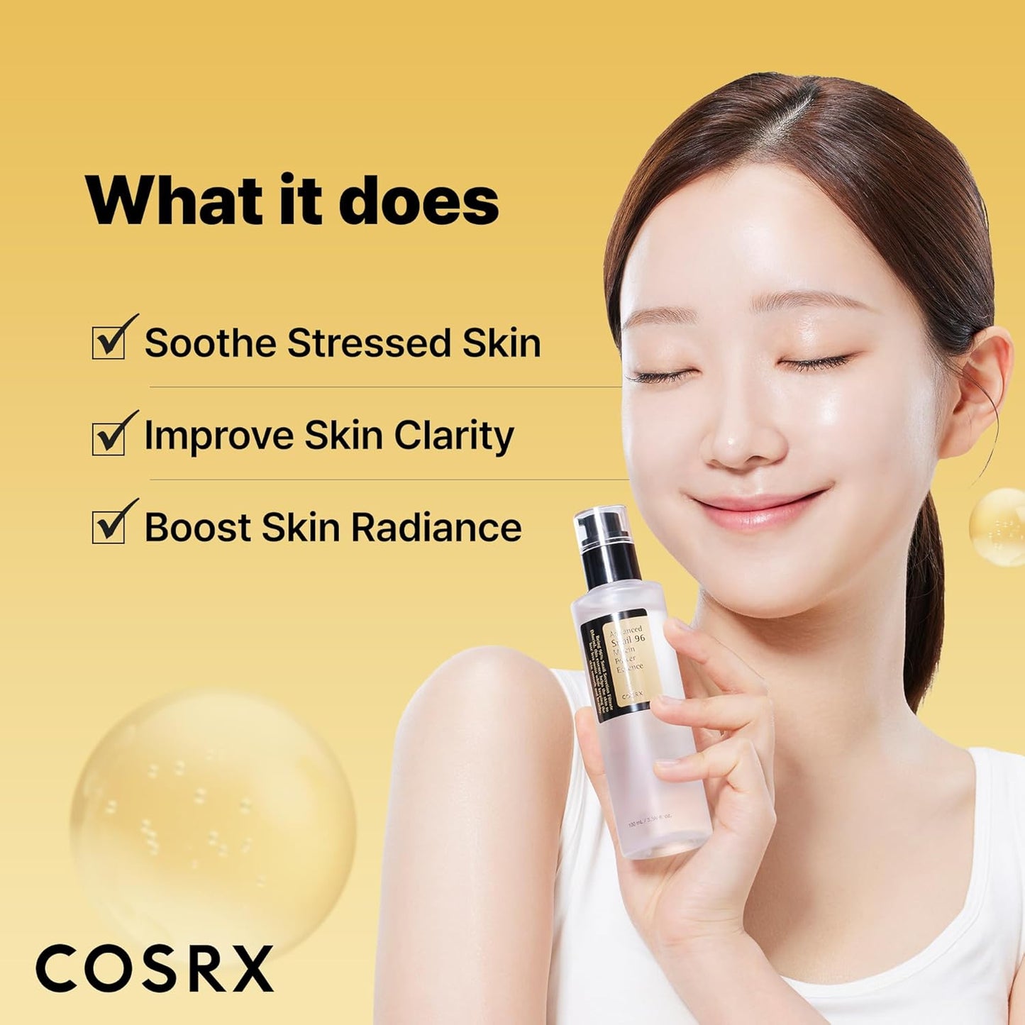 HotCOSRX Snail Mucin 96% Repairing Serum, Hydrating Serum for Face with Snail Secretion Filtrate for Dull Skin & Fine Lines, 100ml, Korean Skin Care