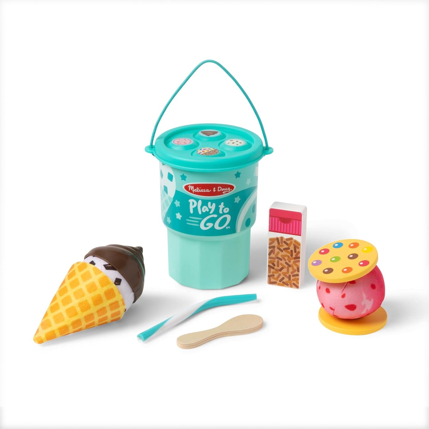 Hot Melissa & Doug Play to Go Cups Food Playset Bundle (2-Pack) - Travel Toys and Pretend Play Food with Fidget Lids for Road Trip Activities for Kids