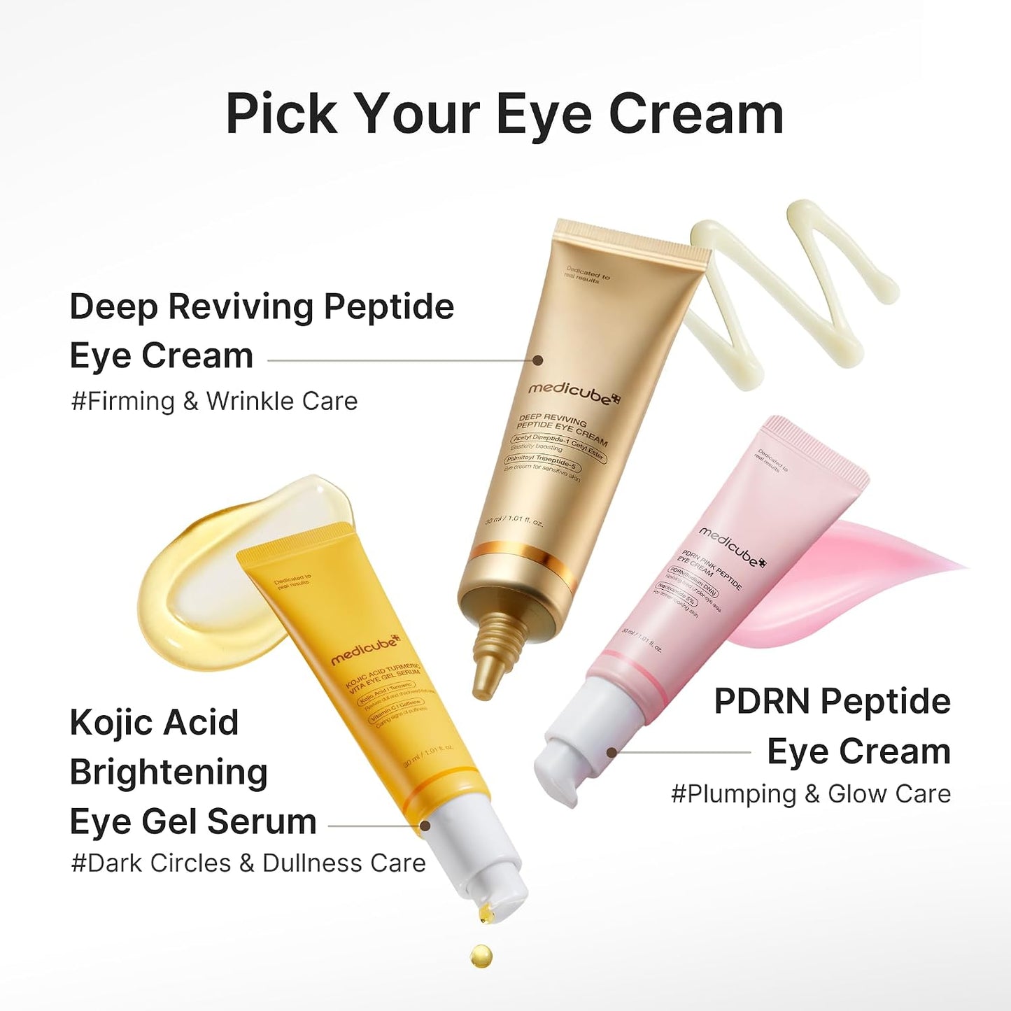Hotmedicube Eye Serum with Deep Reviving Peptide | Eye Treatment Serum with Multi Peptides, Niacinamide & Squalane | Reduces Signs of Aging and FIne Lines | Korean Skincare, 1.01 fl.oz