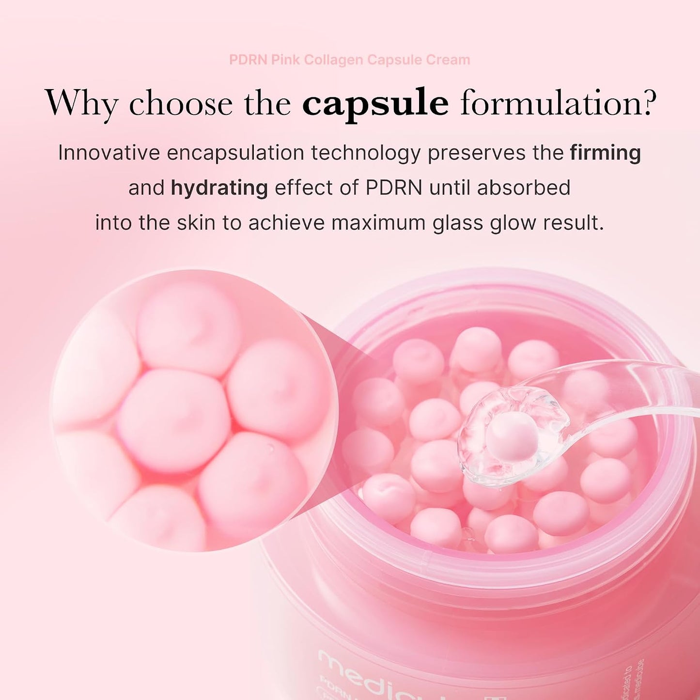 Hotmedicube Capsule Cream with Salmon DNA PDRN Pink Collagen | Lightweight Moisturizing Cream with PDRN, Niacinamide for Uneven Skin Tone and Texture, Glow hydration | Korean Skincare, 1.94 oz