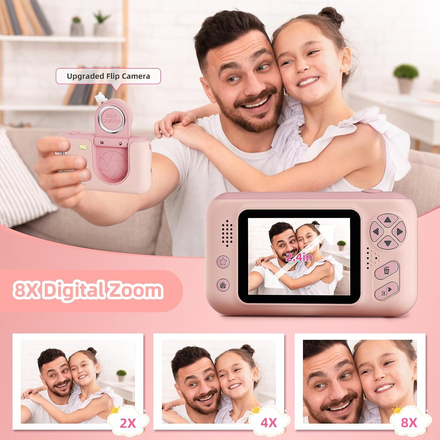 Hot Makolle Kids Camera Toys for Girls 3-12 Year Old, Pink | Children Travel Camera HD Digital Video Camcorder, With Tripod, SD Card Included, Toddler Festival Birthday Gifts