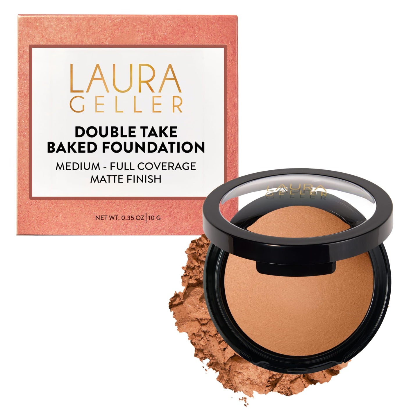 HotLAURA GELLER NEW YORK Baked Double Take Powder Foundation – Longwear Buildable Medium to Full Coverage – Matte Finish – Non-Caking Formula– Handmade in Italy – Mature & Sensitive Skin – Light