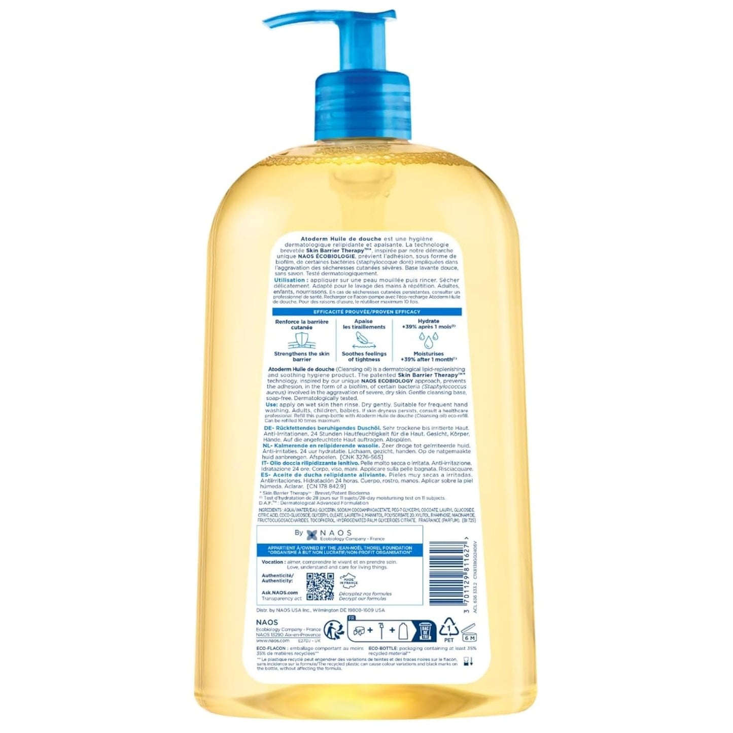 HotBioderma Atoderm Shower Oil, Cleansing Oil For Face & Body, Nourishing Cleansing Oil For Dry to Atopic Sensitive Skin For Softer & Smooth Skin For Your Whole Family