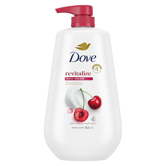HotDove 24hr Lotion Body Wash Revitalizante Cherry & Chia Milk, 30.6 oz | Hydrating body wash with MicroMoisture and a luscious cherry scent