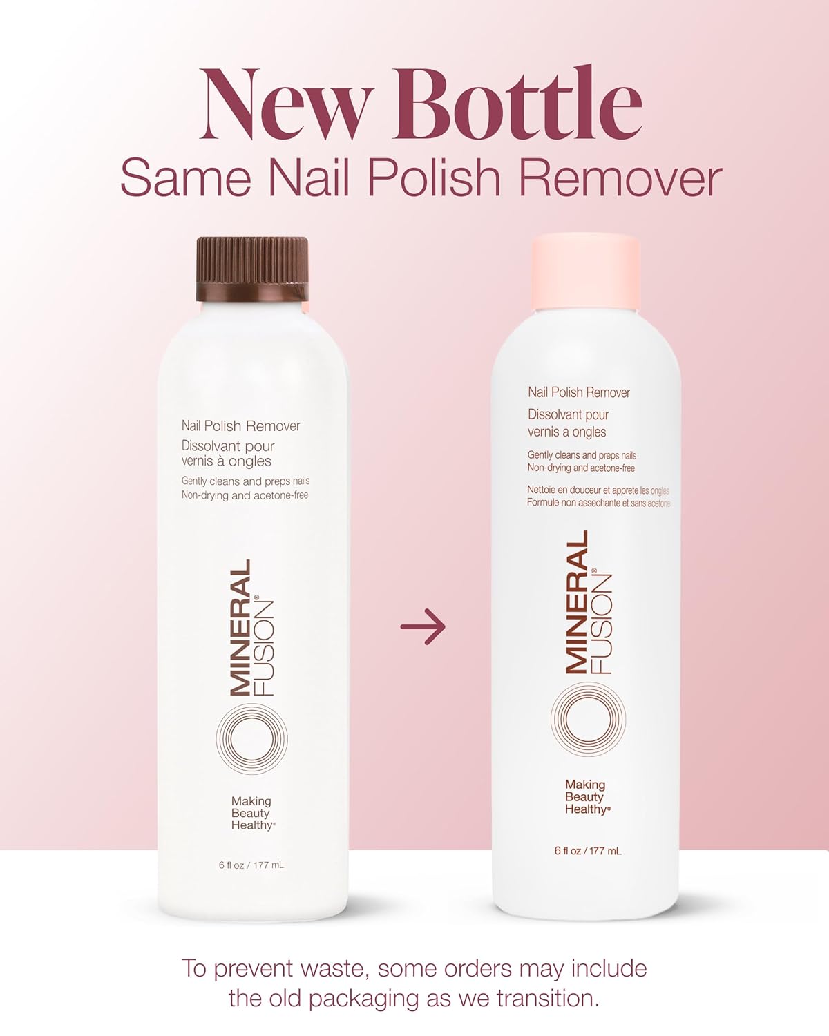 HotMineral Fusion Nail Polish Remover, 6 fl oz | Acetone-Free Nail Care, Non Drying Liquid Formula