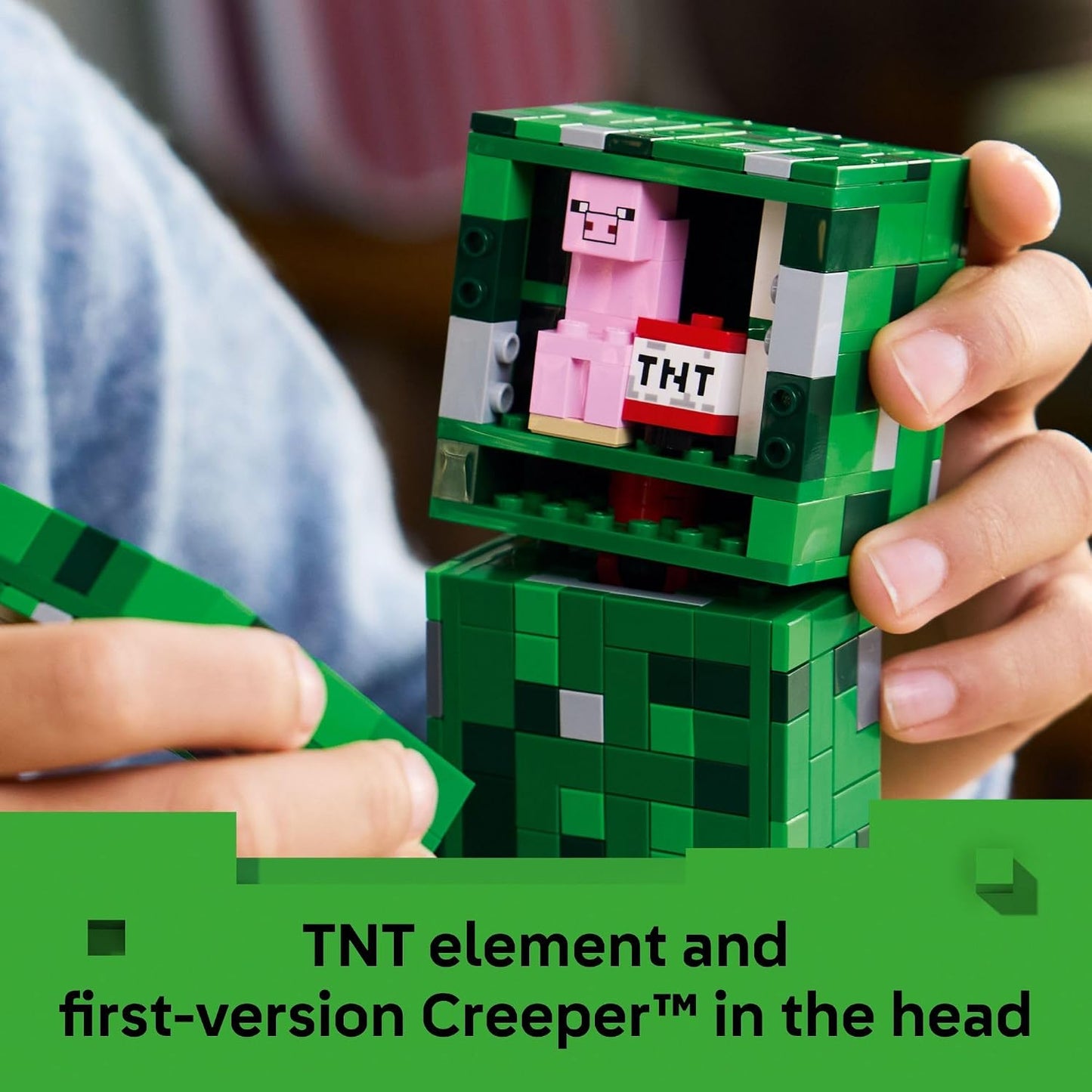 HotLEGO Minecraft The Creeper Kids Building Toy - Minecraft Toy for Boys & Girls, Ages 10+ - Room Decor for Gamers w/ 1st Version Creeper Minifigure - Gift for Birthdays - 21276