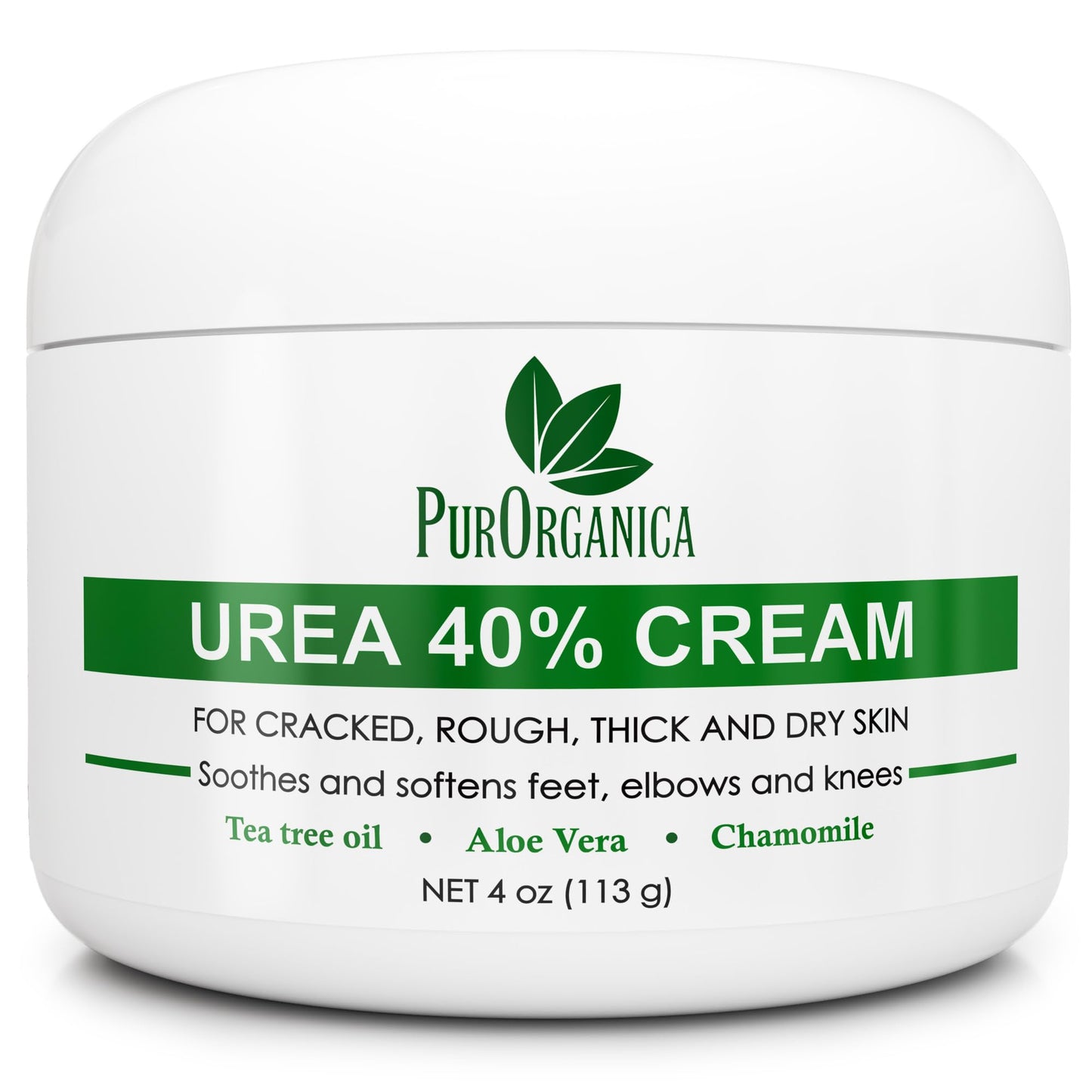 HotPurOrganica Urea Cream 40% – Made in USA, Maximum Strength Foot Cream for Dry, Cracked Heels, Corns, Calluses & Rough Feet, Exfoliating Moisturizer
