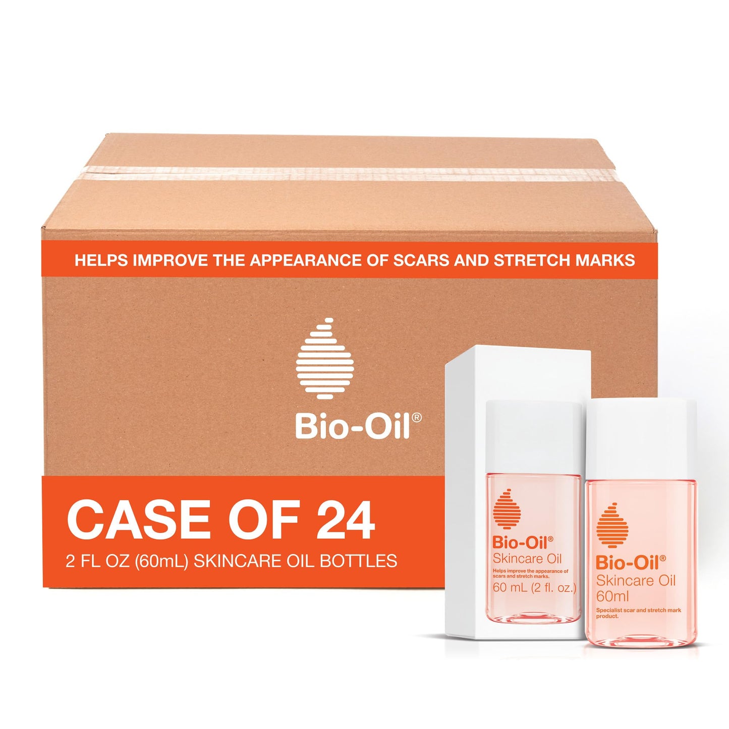 HotBio-Oil Skincare Body Oil Serum, Scars & Stretch Marks, 2 fl oz | Dermatologist Recommended, Vitamin E & A, Dry & Sensitive Skin, Non-Comedogenic, Face and Body, Scar Treatment
