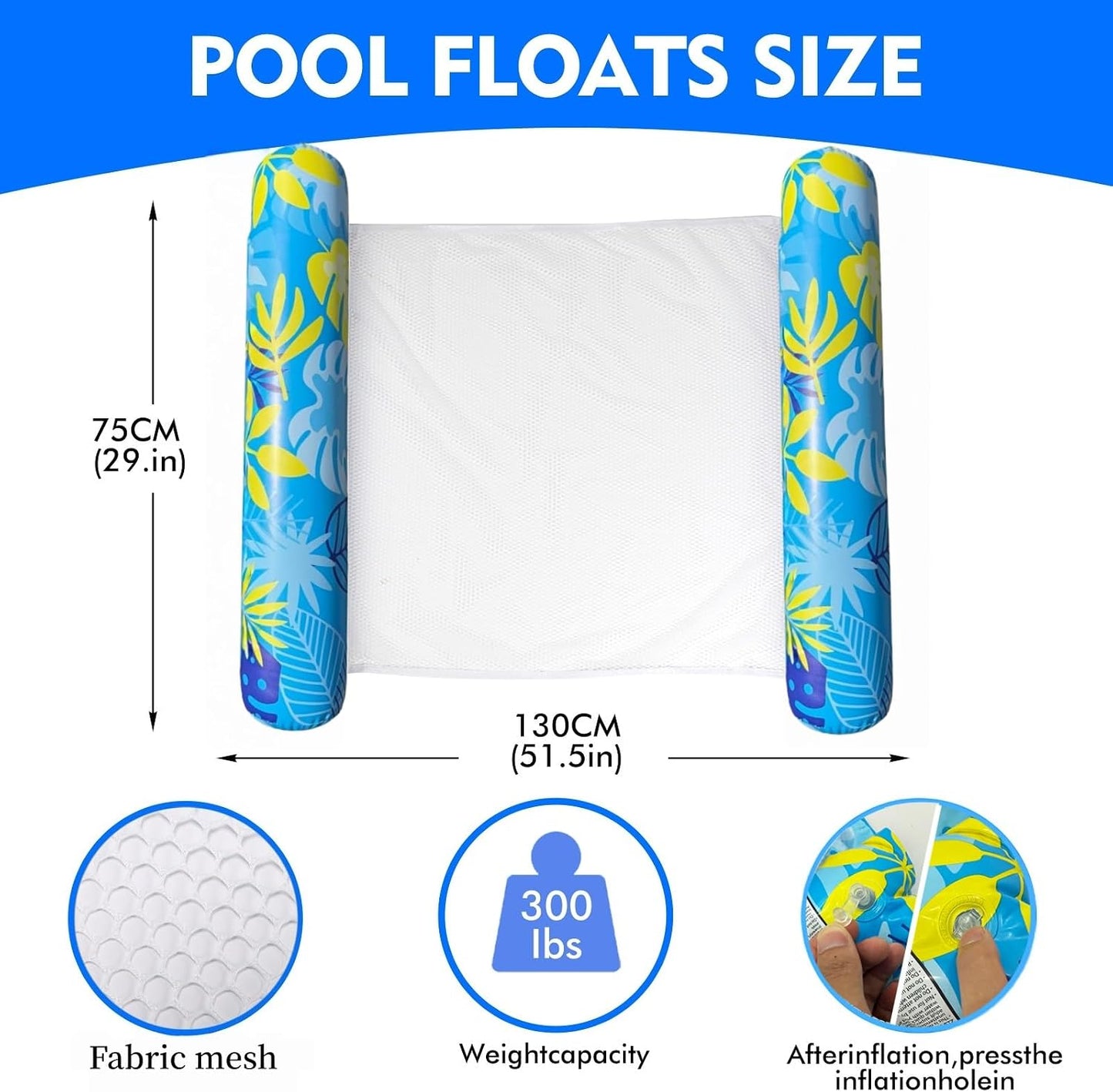 Hot Inflatable Pool Floats Adult，5 Pack Multi-Purpose Pool Float Water Hammock，Pool Float Chair-Swimming Pool Raft，Pool Hammock Floaties for Adults Beach Vacation Essentials