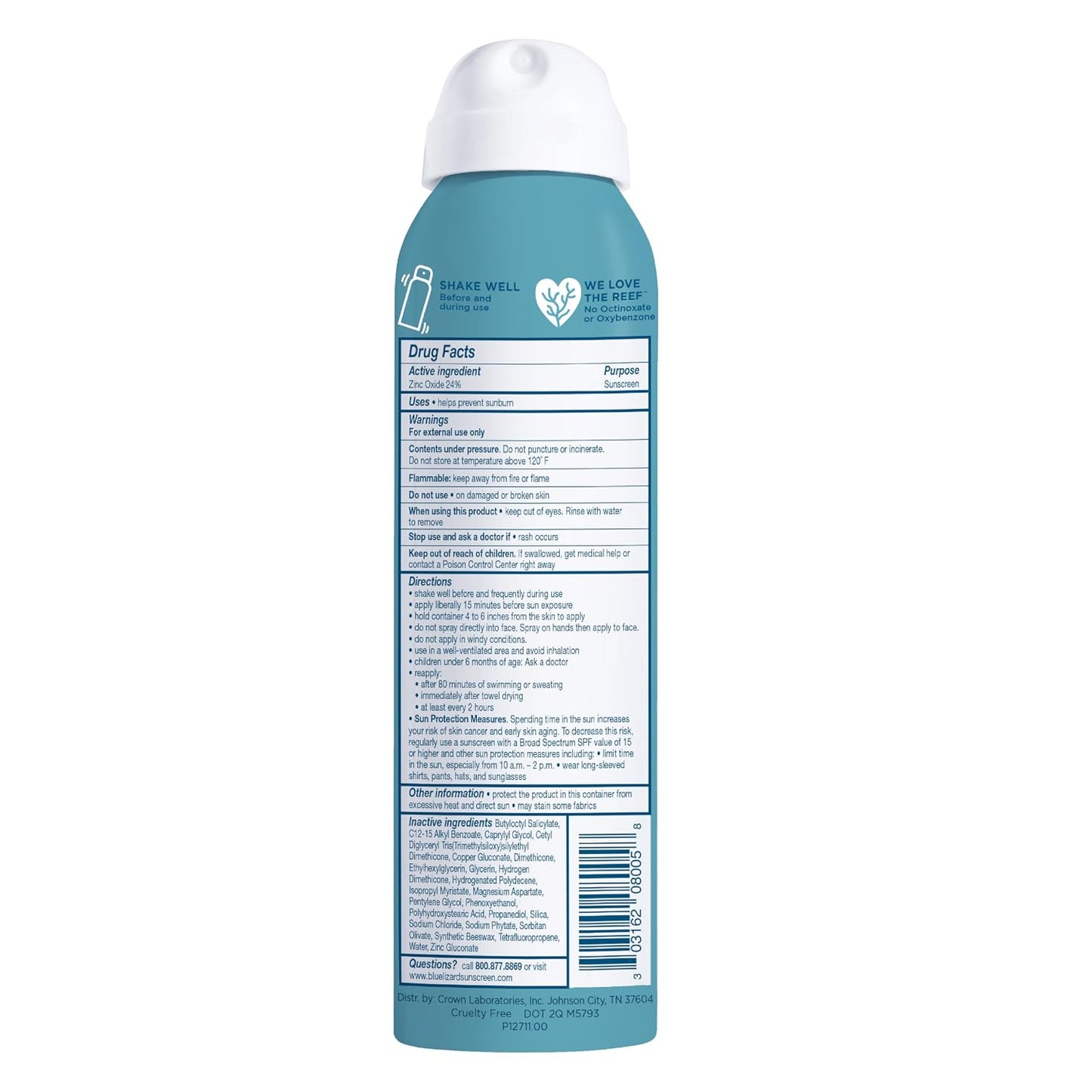 HotBLUE LIZARD Sport Mineral Sunscreen Spray SPF 50+, Dermatologist-Recommended Brand, Broad-Spectrum UVA/UVB Protection, Water-Resistant, Zinc Oxide Formula, Vegan, 5 fl oz