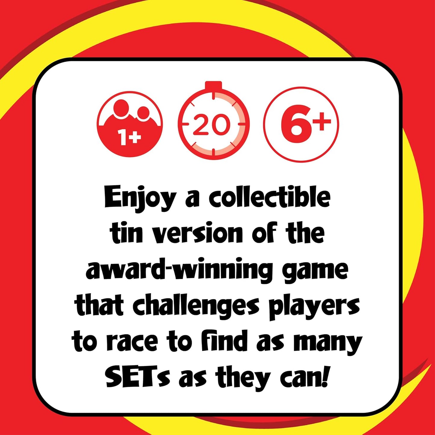 HotSET Enterprises SET - The Family Card Game of Visual Perception - Race to Find The Matches, For Ages 8+,81 Cards, Rules included | Award Winning, Family Game Night, Travel Games, Playing Cards Screen-Free