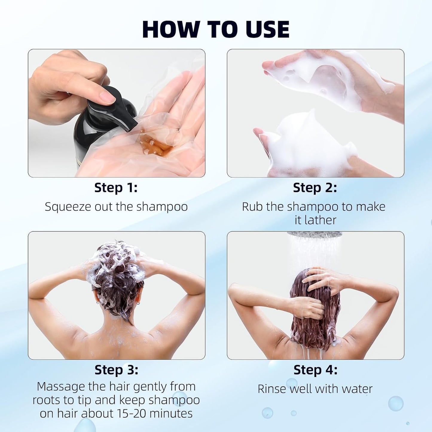 HotIvnil Brown Hair Dye Shampoo for Gray Coverage Hair Color Shampoo Champu Con Tinte Para Canas 3 in 1 Men and Women