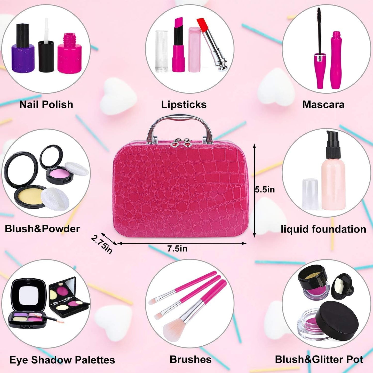 Hot TEPSMIGO Pretend Makeup Kit for Girls, Kids Pretend Play Makeup Set - with Cosmetic Bag for Birthday Christmas, Toy Makeup Set for Little Girls Age 3+(Not Real Makeup)