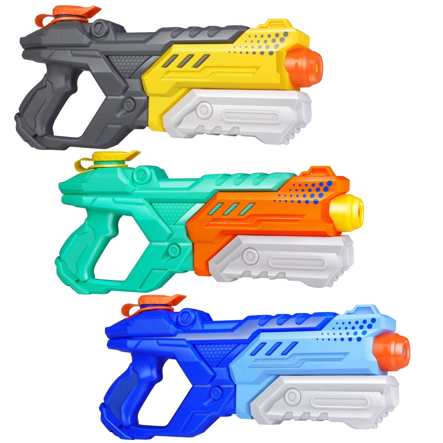 HotQuanquer 3 Pack Water Guns for Kids Adults - 600CC Squirt Water Toy Gun Super Blaster Soaker Long Range High Capacity Summer Swimming Beach Outdoor Water Fighting Play Pool Toys for Boys Girls (Blue)