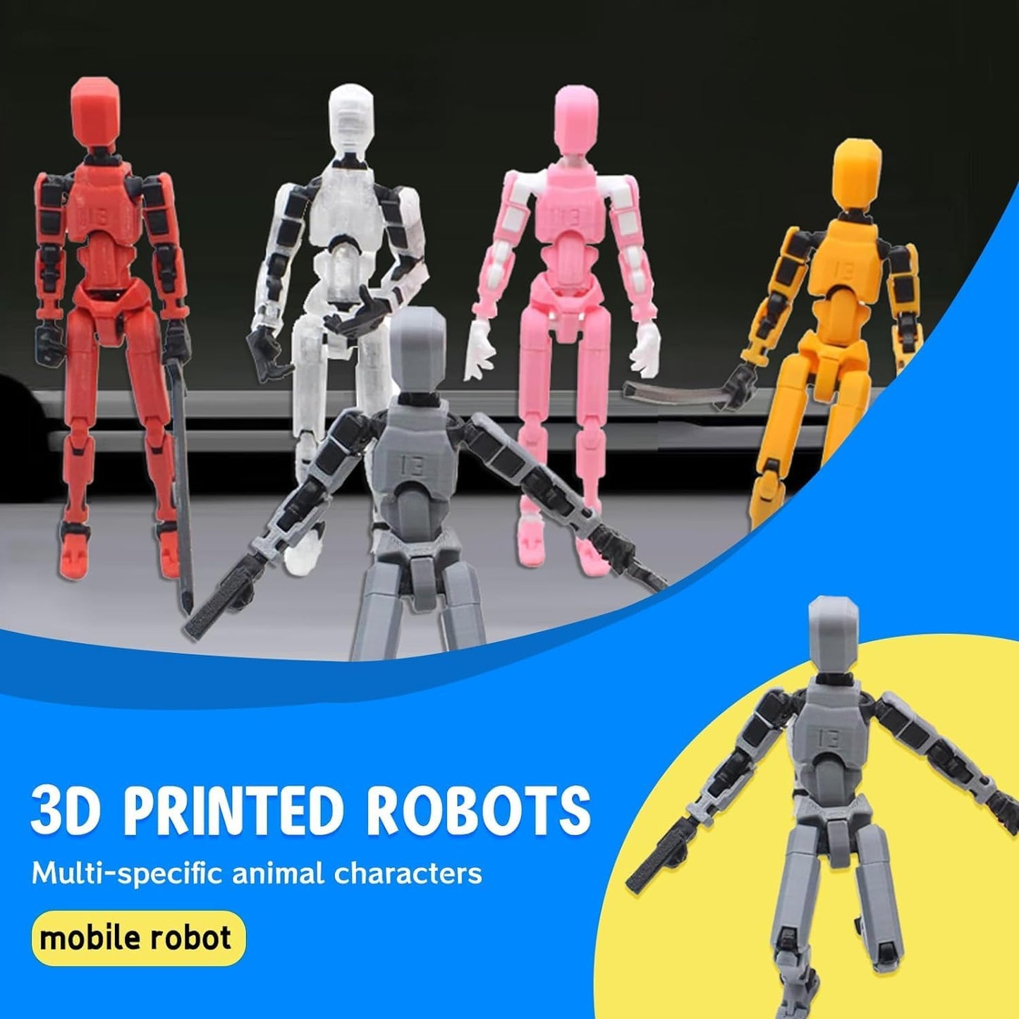 Hot MerryXD 6 Pack Assembly Completed T13 3D Action Figure,Dummy Nova Titan Lucky 13 Action Figure 3D Printed Multi-Jointed Movable Toy