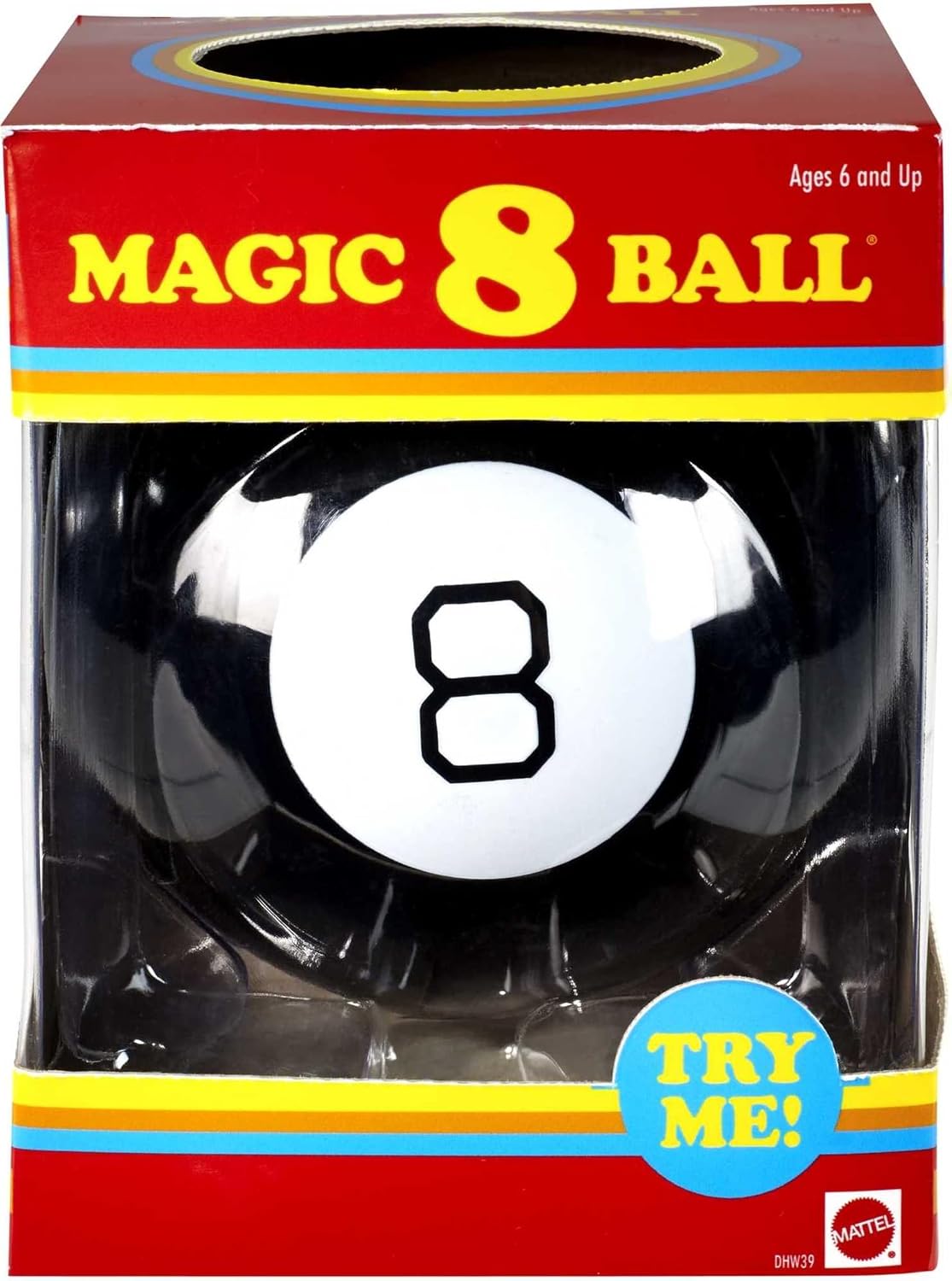 HotMattel Games Magic 8 Ball Novelty Fortune-Telling Toy, Retro Look for Kids, Grown-Ups, Families, Parties & Travel (Amazon Exclusive) | Retro Look for Kids, Teens, Families, Gifts, Parties & Travel (Amazon Exclusive)