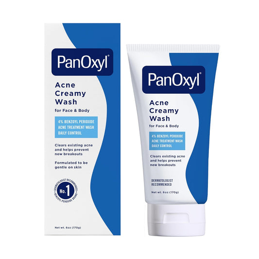 HotPanOxyl Antimicrobial Acne Creamy Wash, 4% Benzoyl Peroxide, 6 Ounce