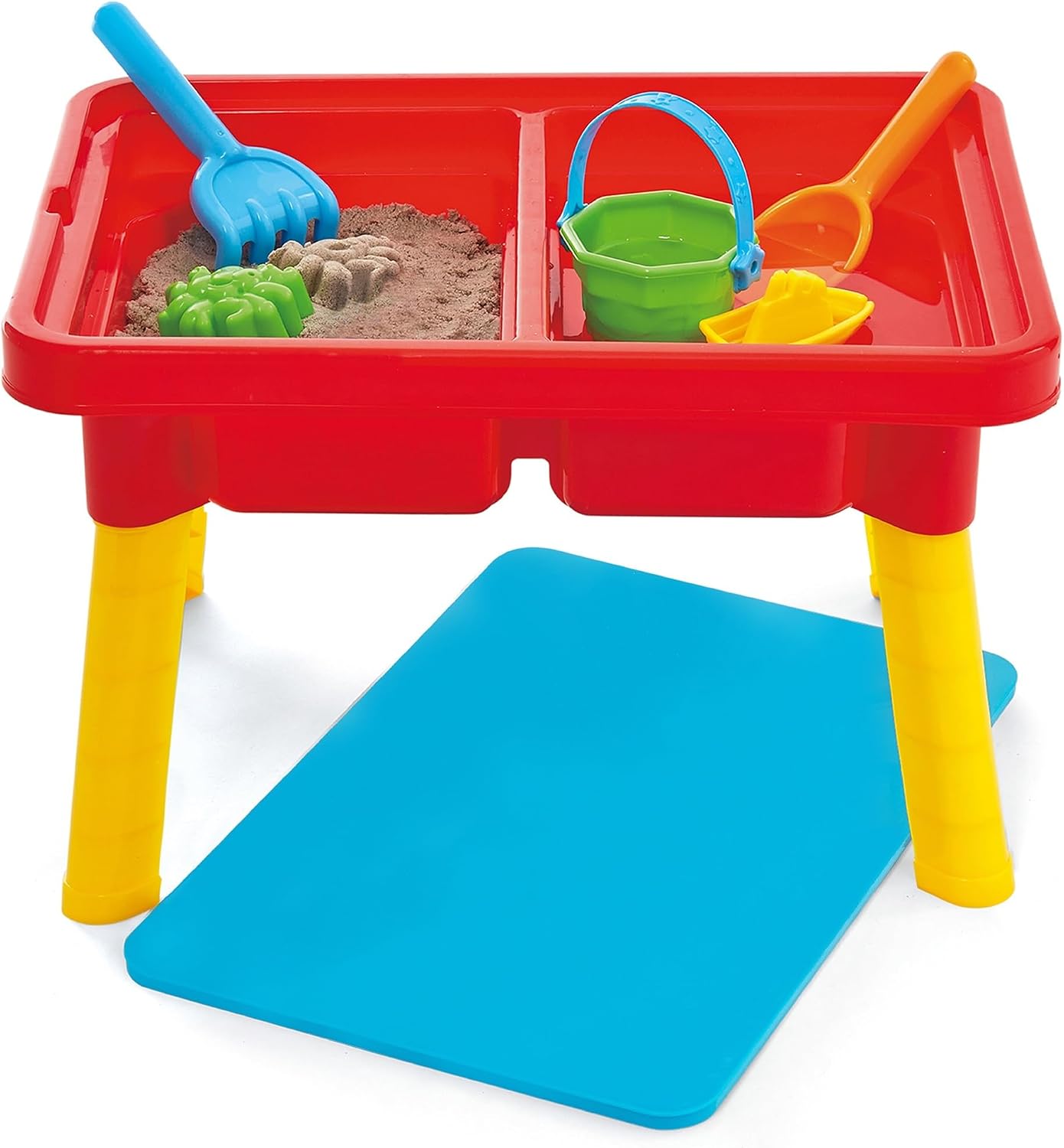 HotToddler Sensory Kids Table with Lid | Sensory Bin | Kidoozie | Mega Block Compatible Lid | Indoor Outdoor Use , Red, G02521 17 x 12.5 x 11 inches