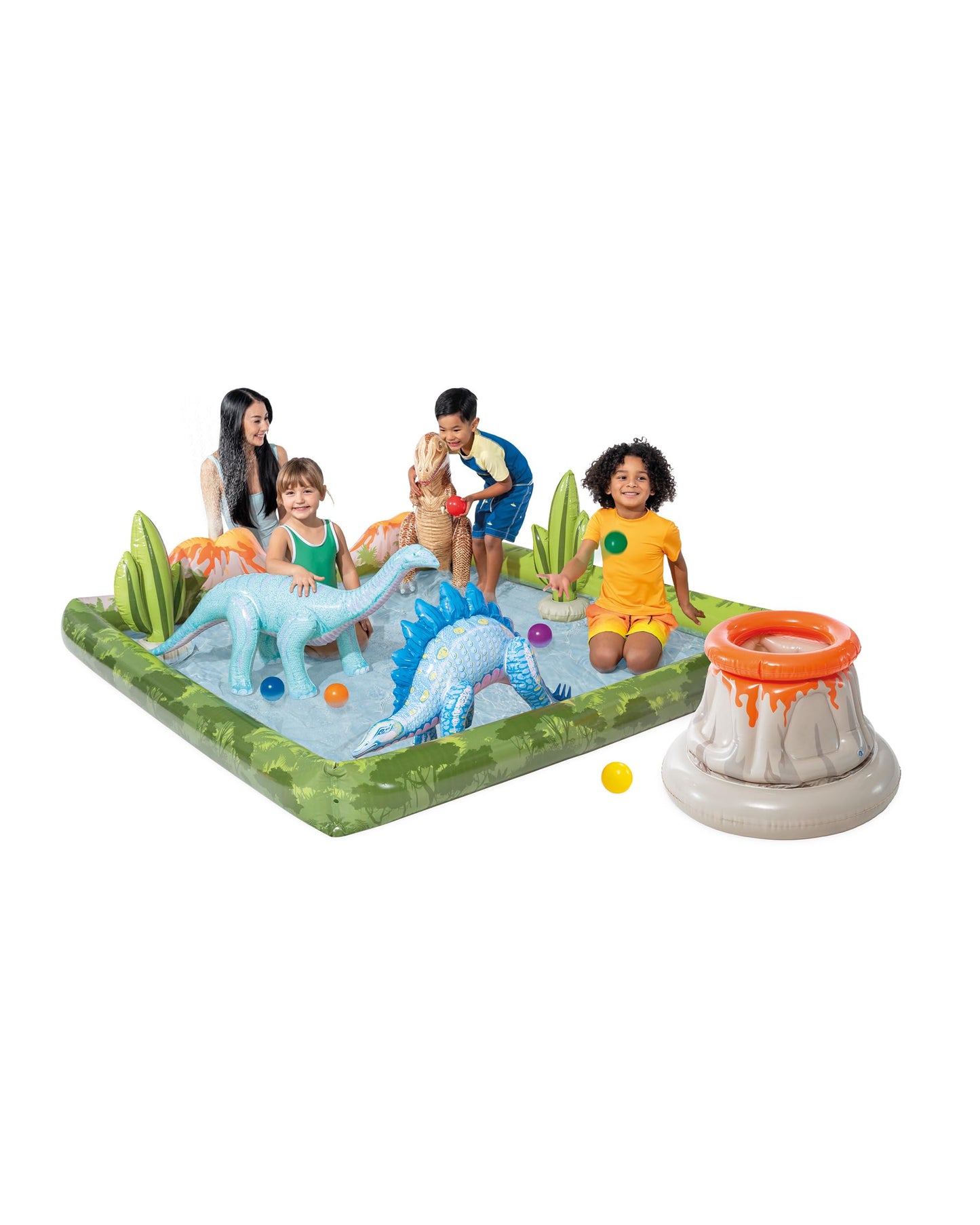 Hot INTEX Gator Inflatable Kiddie Pool: Inflatable Kids Pool with Water Sprayer and Slide – Splash Pad – 79" x 67" x 33" – Ages 3+