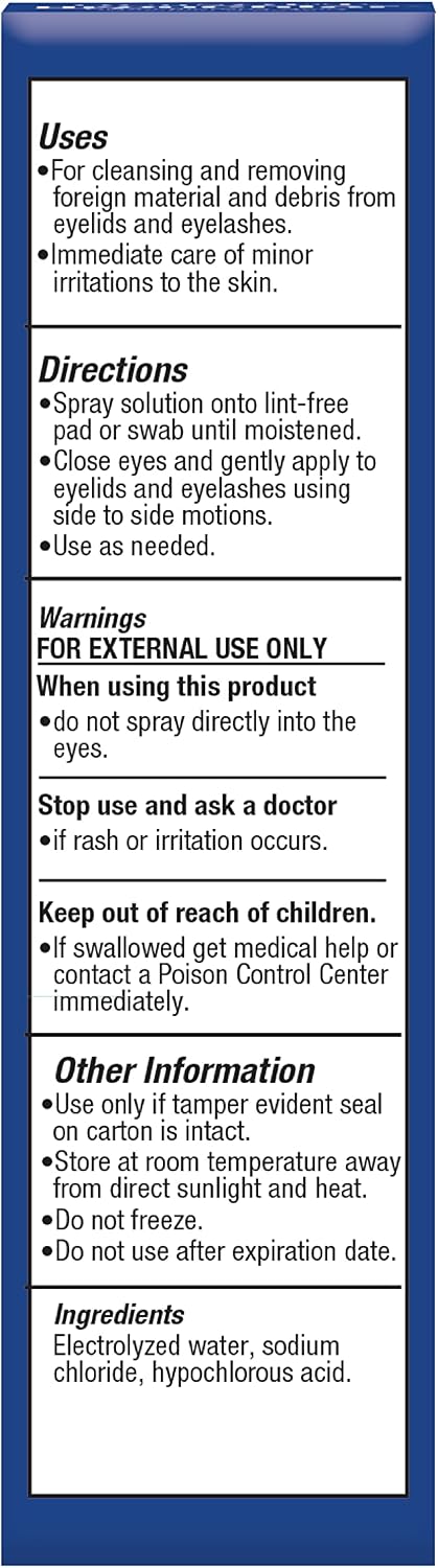 HotOCuSOFT HypoChlor Spray - Non-Irritating Hypochlorous Acid Spray & Eyelid Cleanser Solution to Remove Oil & Debris- 2 fl oz | Eyelid Spray for Irritated Eyelids Associated with Blepharitis, Dry Eyes, Meibomian Gland Dysfunction and Styes