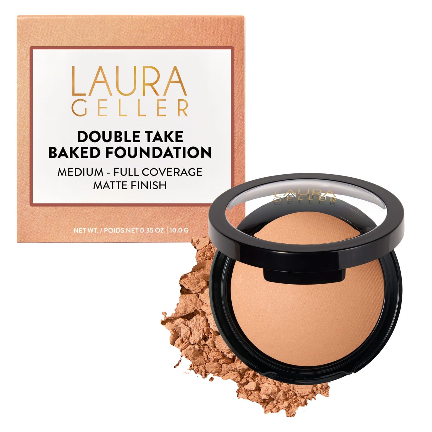 HotLAURA GELLER NEW YORK Baked Double Take Powder Foundation – Longwear Buildable Medium to Full Coverage – Matte Finish – Non-Caking Formula– Handmade in Italy – Mature & Sensitive Skin – Light