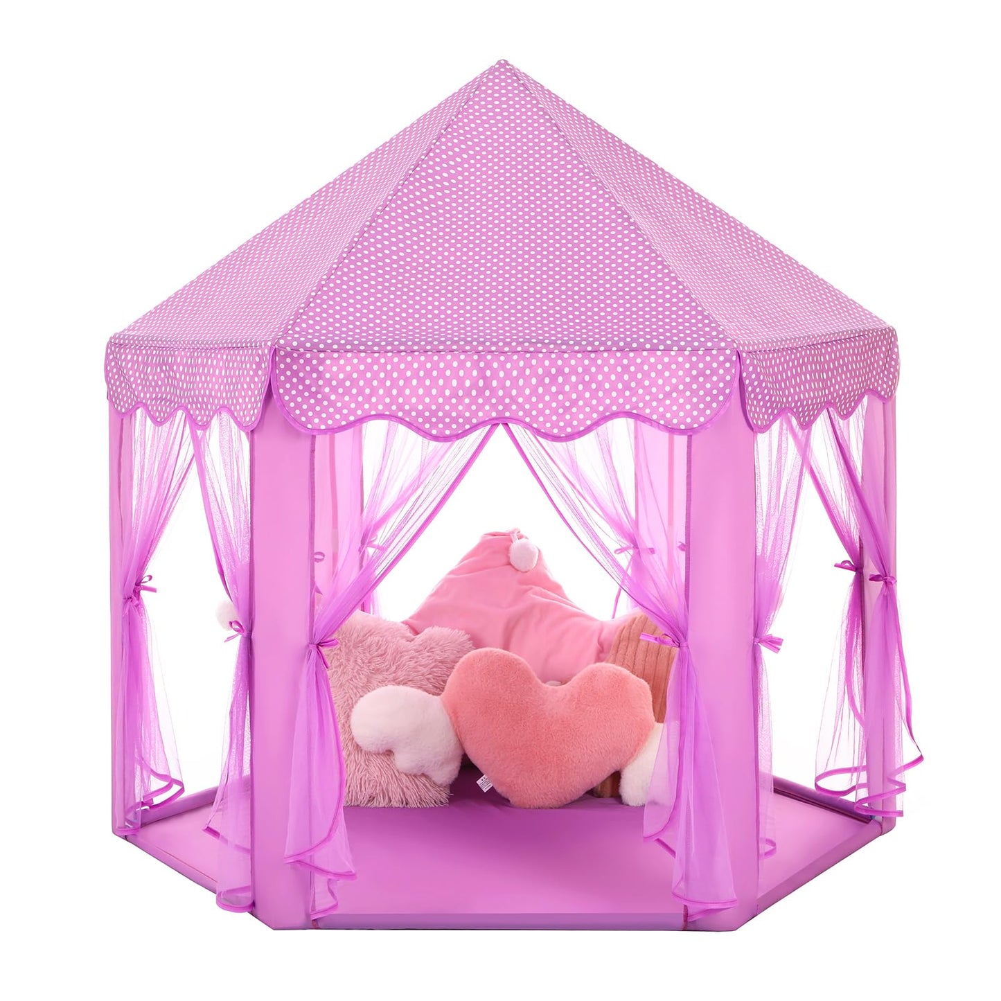 HotMonobeach Princess Tent Girls Large Playhouse Kids Castle Play Tent with Star Lights Toy for Children Indoor and Outdoor Games, 55'' x 53'' (DxH)