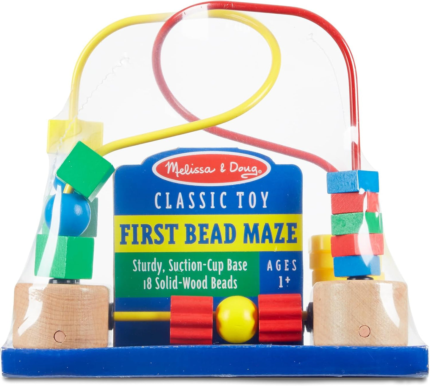 HotMelissa & Doug First Bead Maze - Wooden Educational Baby Toy with Suction Cups, for Floor, High Chair or Toddler Table, Toddler Toys for Girls & Boys Ages 1+