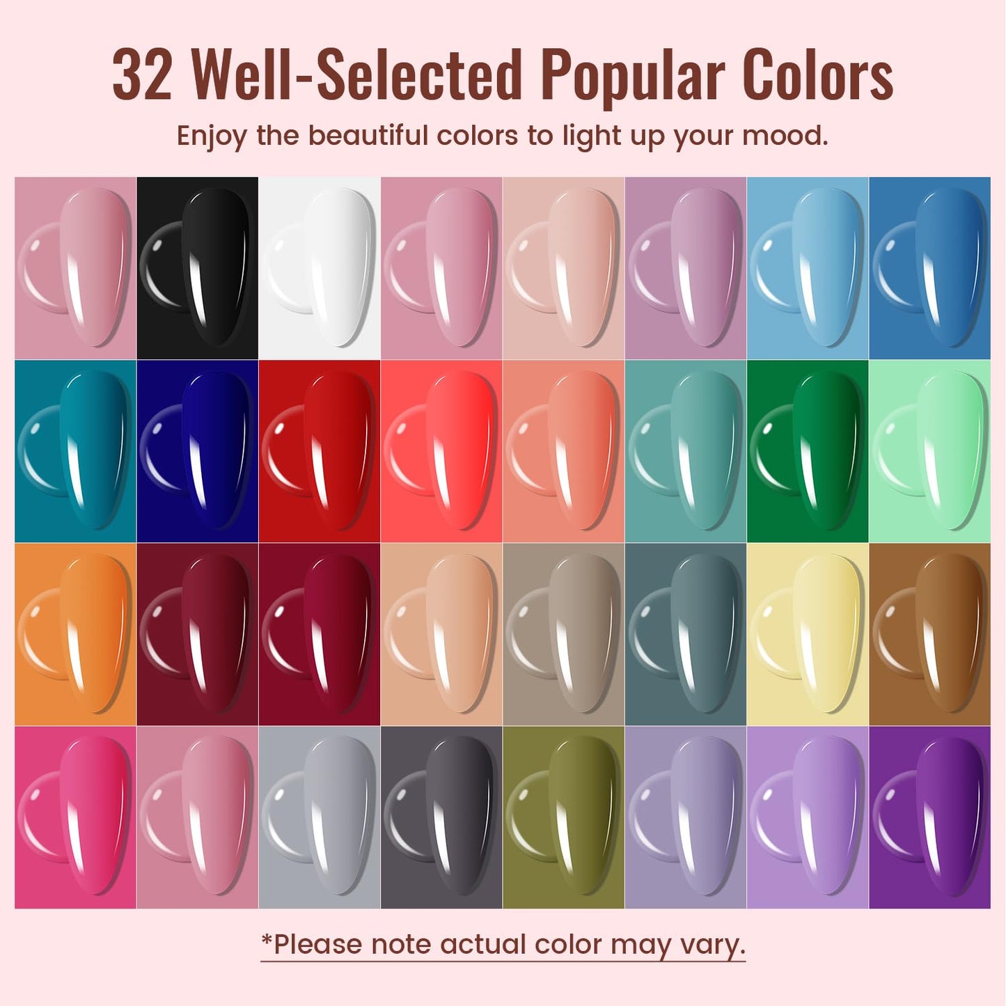HotJODSONE Gel Nail Polish Kit with U V Light 32 Colors Gel Polish Nail + 4 Functional Adhesive Bottles Kit Soak Off Manicure Tools Gifts for Women