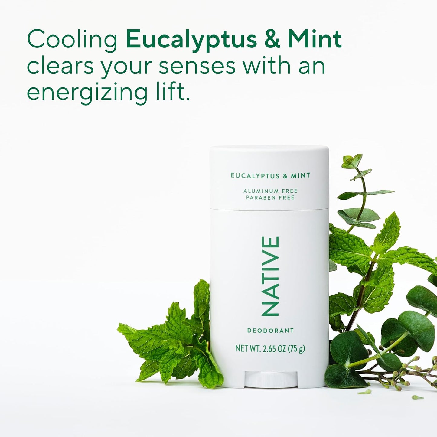 HotNative Deodorant Contains Naturally Derived Ingredients, 72 Hour Odor Control, Deodorant for Women and Men, Aluminum Free, Eucalyptus & Mint 2.65oz