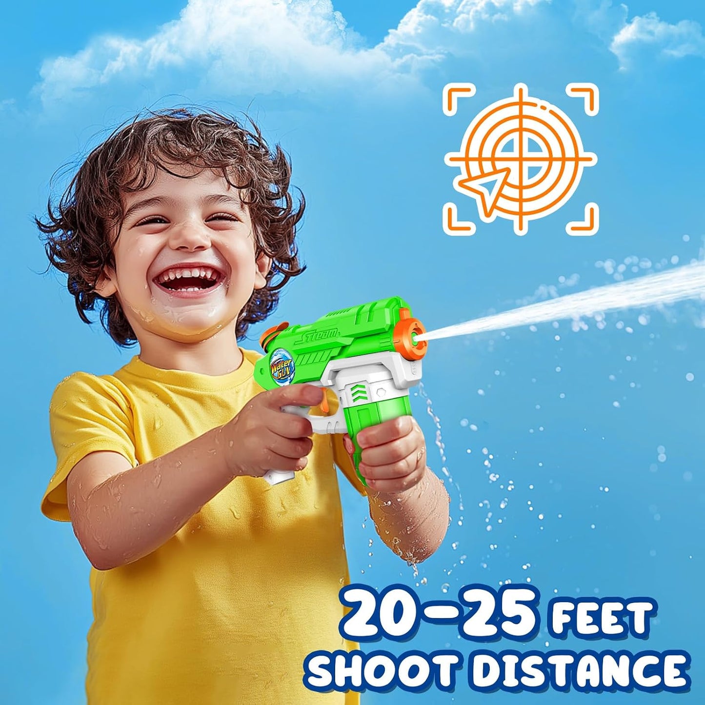 HotWater Guns for Kids Adults, 6 Pack Squirt Guns Soaker Blaster 220CC Capacity Long Range Super Water Gun Pistols for Boys Girls Toddlers Swimming Pool Water Toys (6)