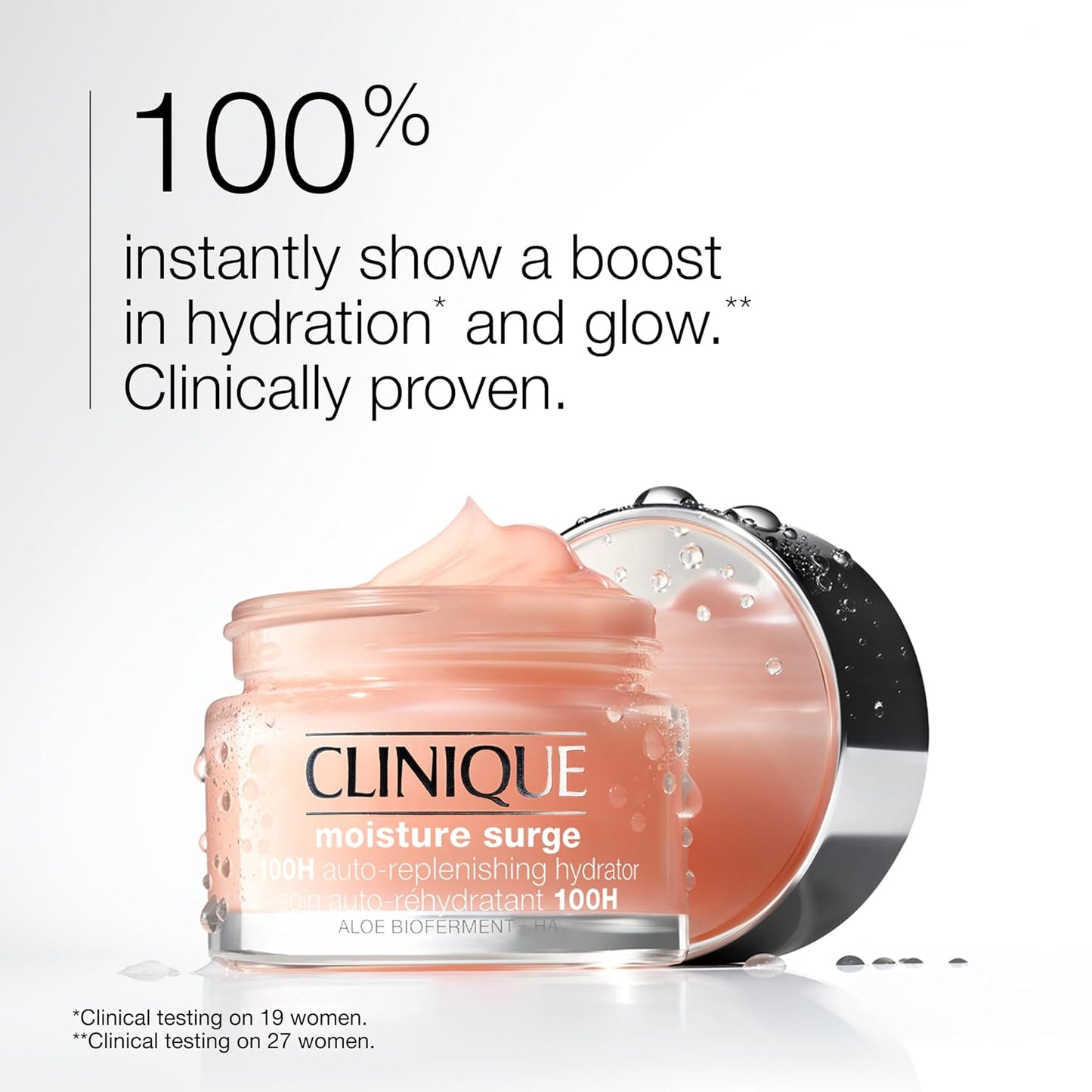 HotClinique Moisture Surge 100H Auto-Replenishing Hydrator Oil Free Face Moisturizer | With Hyaluronic Acid, Aloe Bioferment and Vitamins C + E | For All Skin Types | Hydrating + Moisturizing