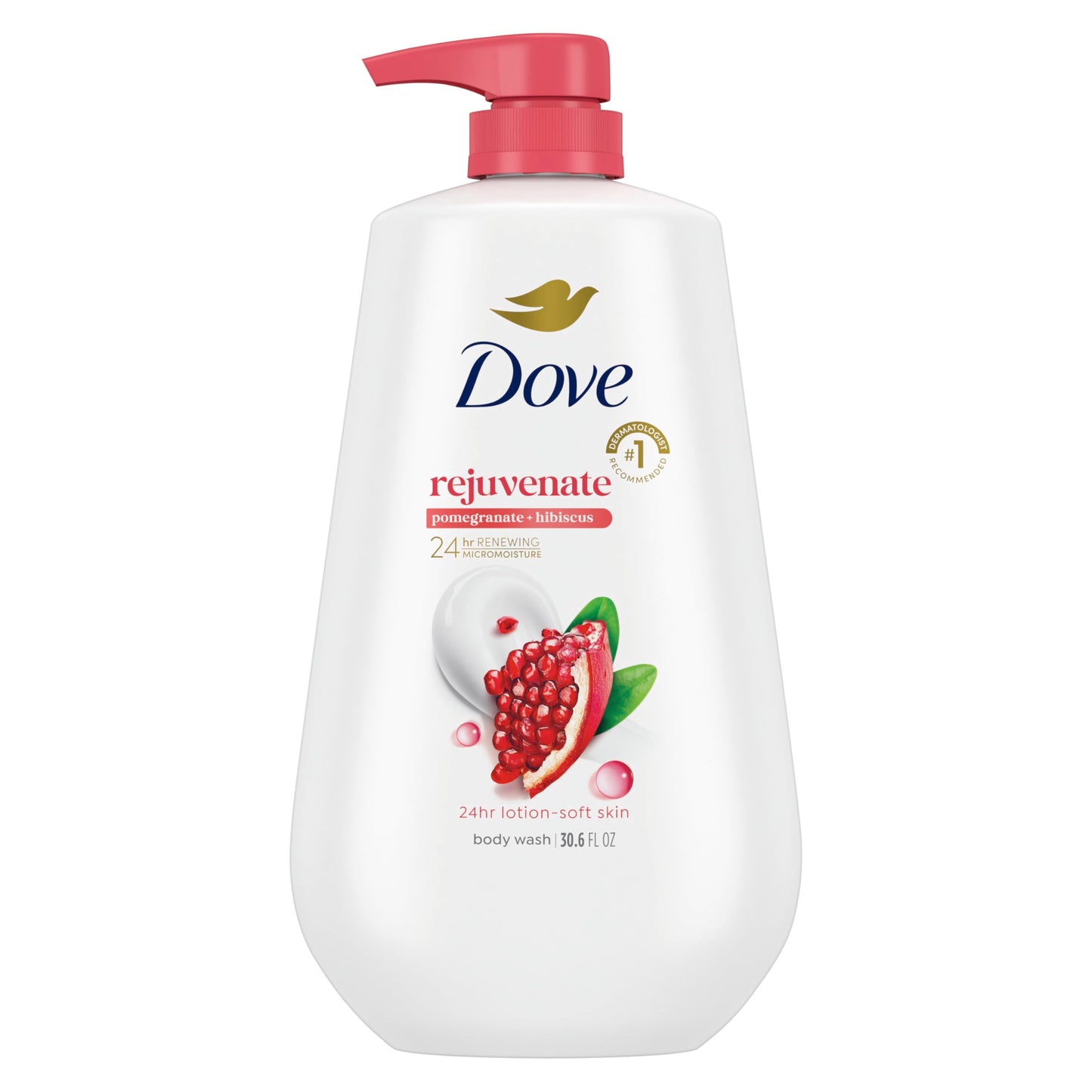 HotDove 24hr Lotion Body Wash Rebalance White Peach & Rice Milk, 30.6 oz | Moisturizing body wash with MicroMoisture and a calming peach scent