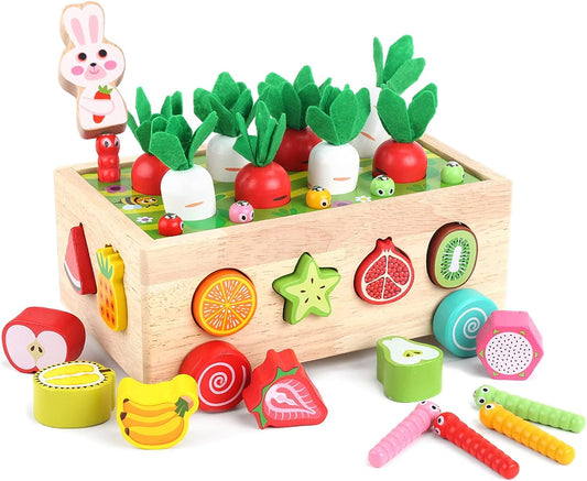 HotToddlers Montessori Wooden Educational Toys for Baby Boys Girls Age 1 2 3 Year Old, Shape Sorting Toys 1st One First Birthday Girl Gifts for Kids 1-3, Wood Preschool Learning Fine Motor Skills Game