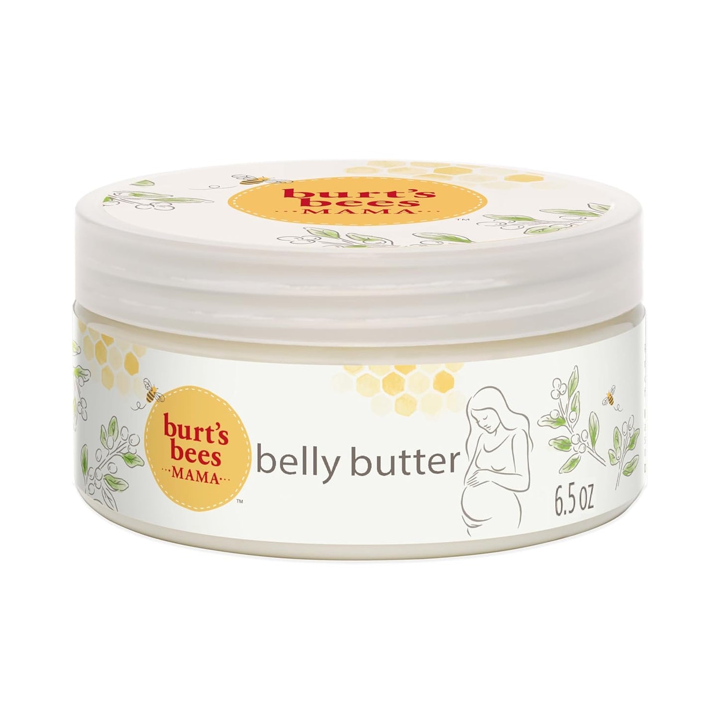 HotBurt's Bees Mama Belly Butter Stretch Mark Cream for Pregnancy Massages Body & Reduces Scar Appearance, Prenatal & Postnatal Tummy Skin Care, Shea Butter & Vitamin E Rich Formula, 6.5 Oz Tub