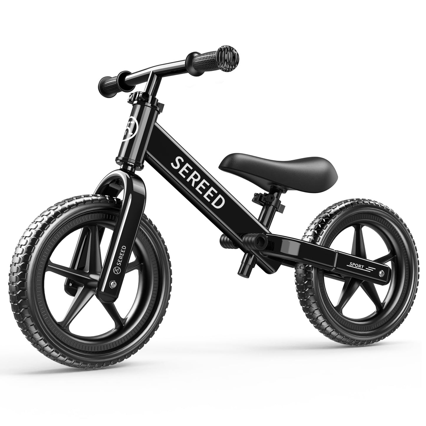HotSEREED Toddler Balance Bike 2 Year Old, No Pedal Kids Toy Bike for 2-5 Years Old, Tool-Free Adjustment, Gift for 2-3 Boys Girls, Customize Plate with 3pcs Stickers (White)