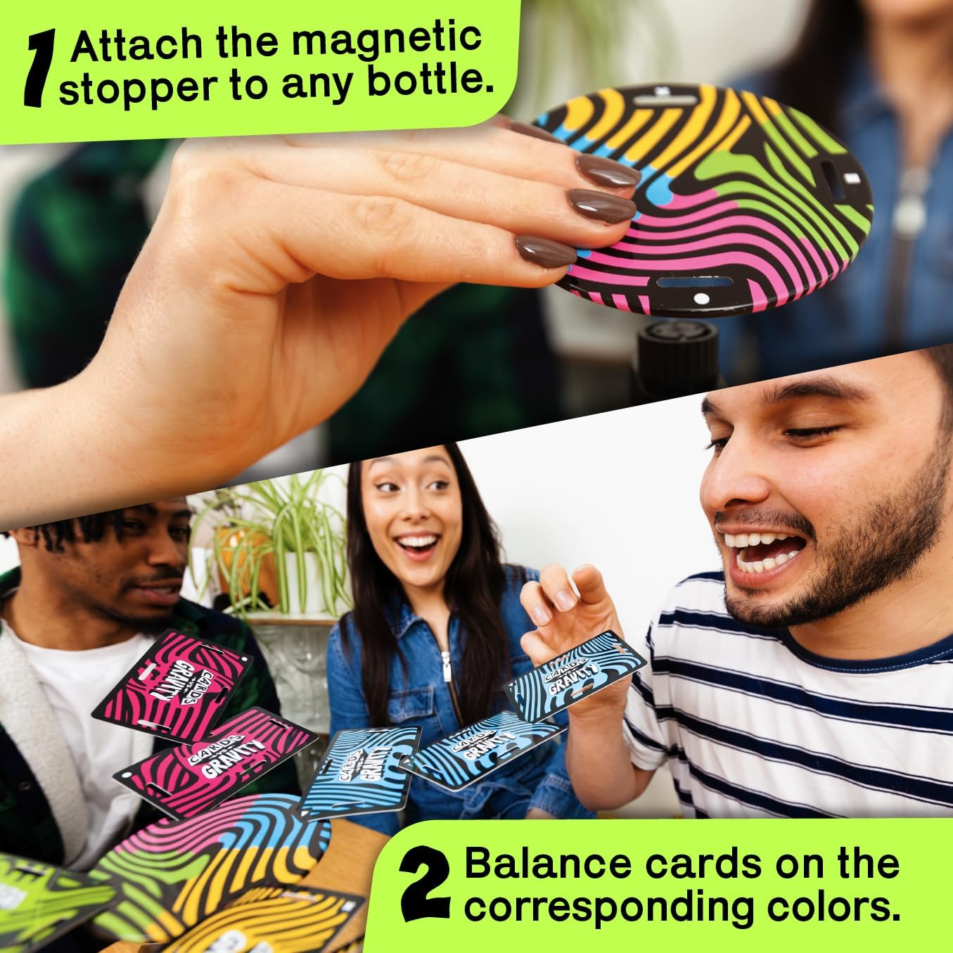 Hot Big Potato Cards vs Gravity: Ultimate Stacking & Balancing Card Game | Waterproof Board Game for Family Fun, Holidays & Game Nights | 2-4 Players