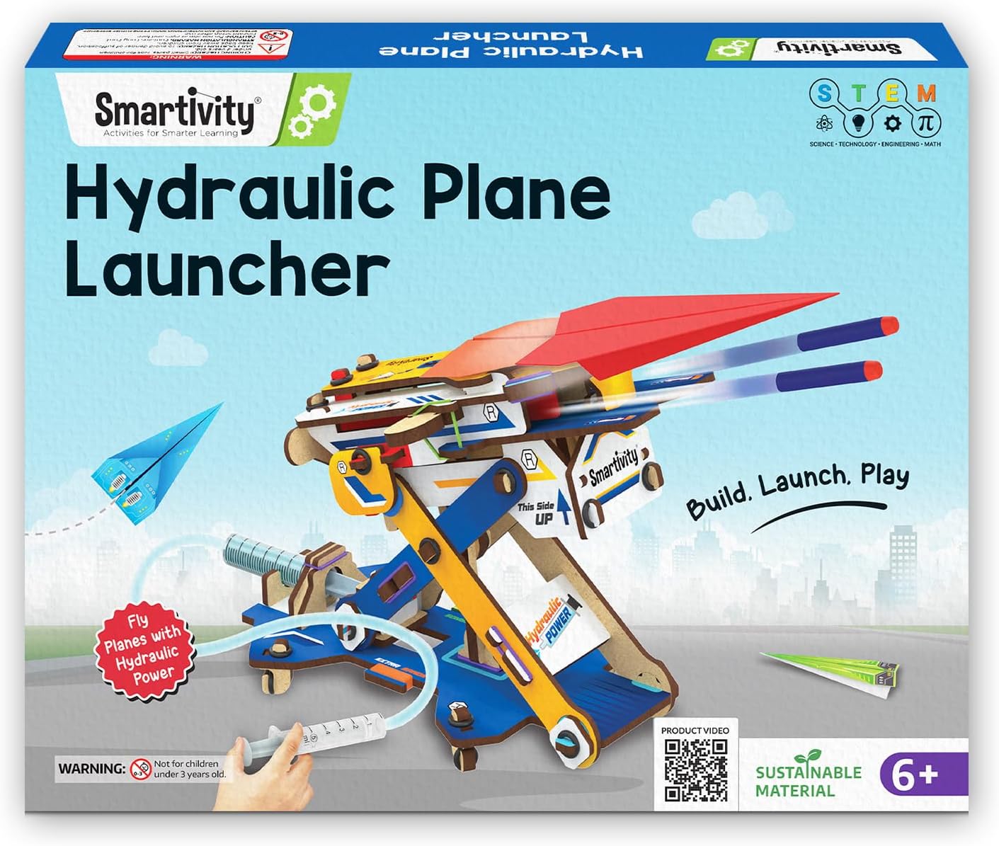 Hot Smartivity DIY 2in1 Hydraulic Paper Airplanes & Darts Launcher STEM Toy for Kids Ages 6-14 Years I Birthday Gifts for Smart Kids | Science Kit for Boys & Girls 6, 8,10,12,14 Years Old