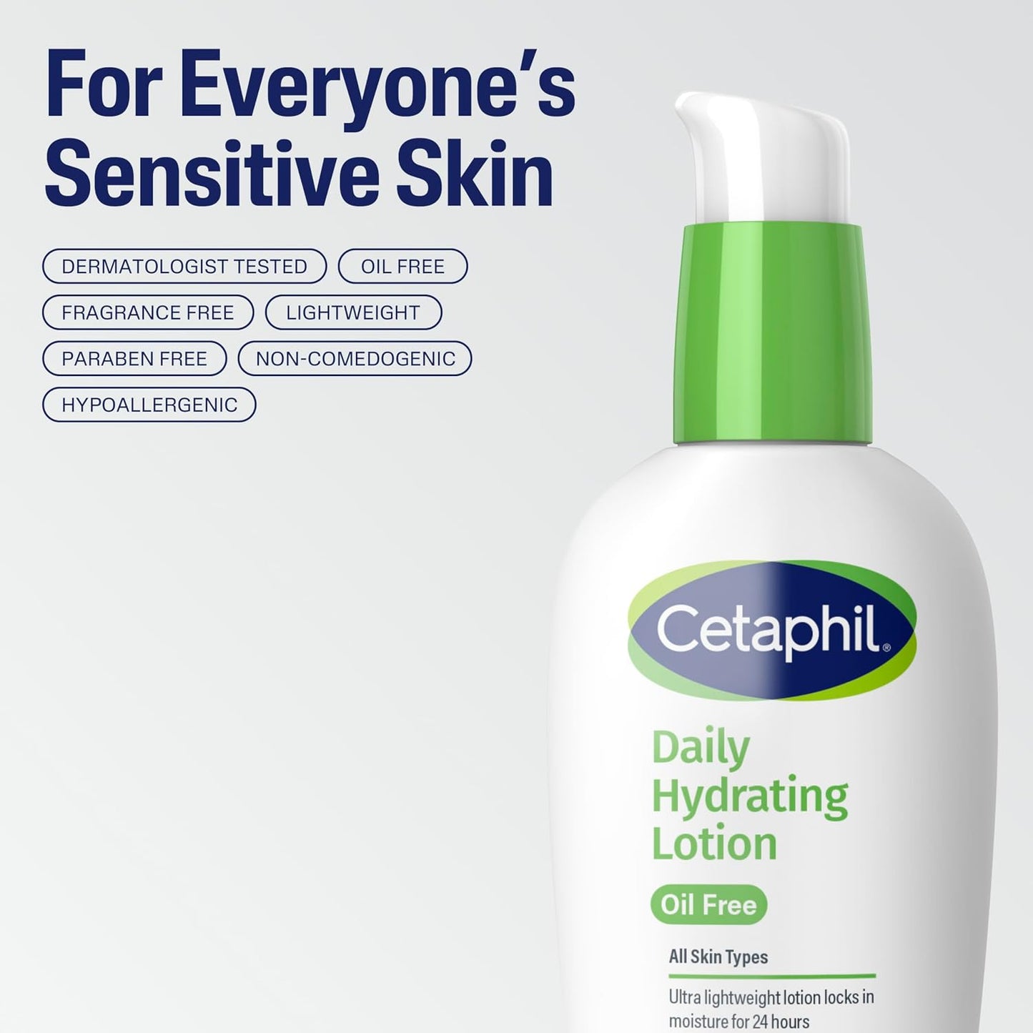 HotCetaphil Daily Hydrating Lotion for Face, With Hyaluronic Acid, 3 fl oz, Lasting 24 Hour Hydration, for Combination Skin, No Added Fragrance, Non-Comedogenic