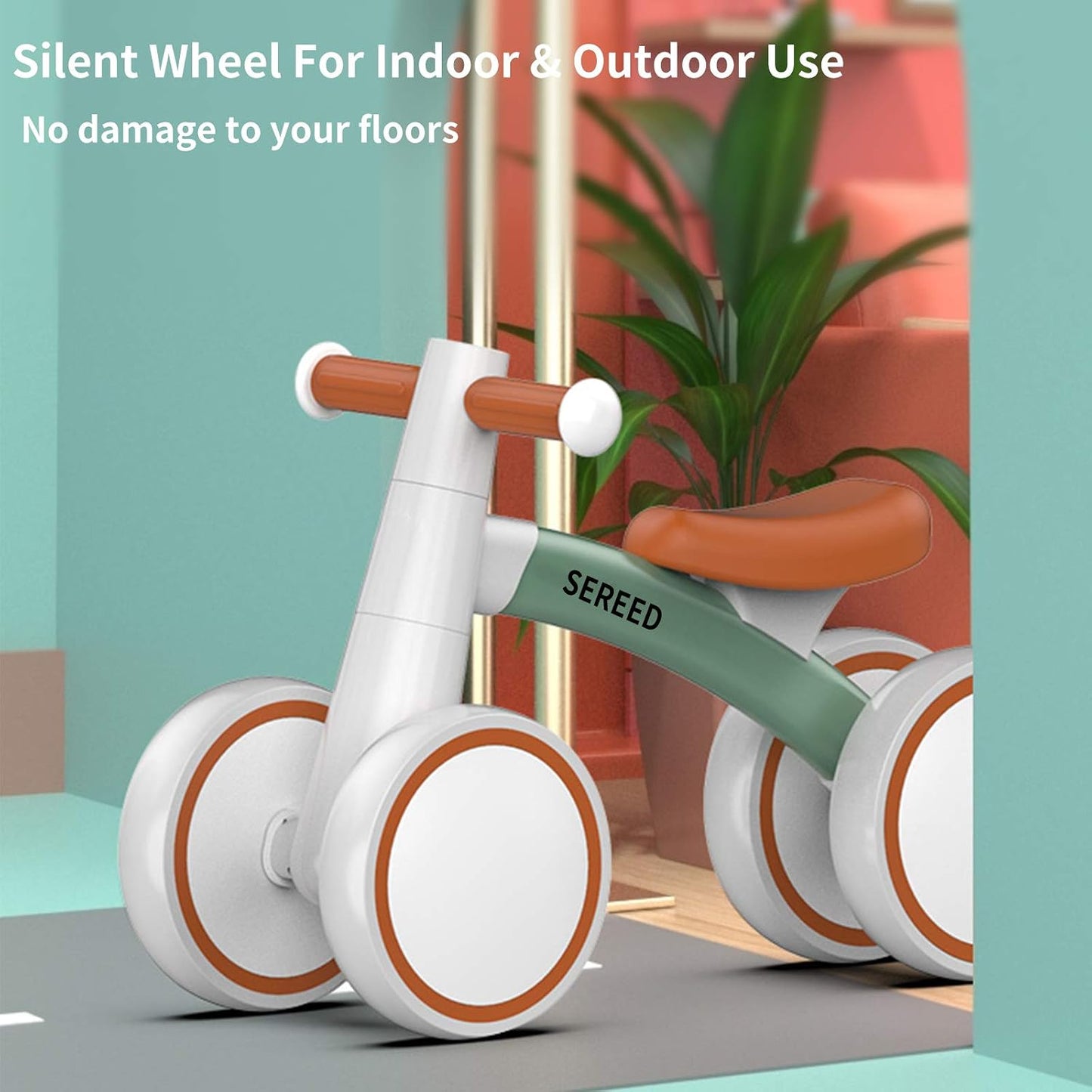 HotSEREED Baby Balance Bike for 1 Year Old Boys Girls 12-24 Month Toddler Balance Bike, 4 Wheels Toddler First Bike, First Birthday Gifts