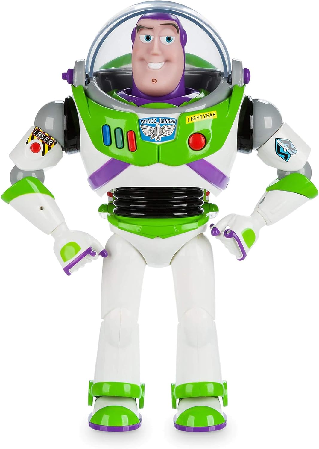 HotDisney Store Official Buzz Lightyear Interactive Talking Action Figure from Toy Story, Features 10+ English Phrases, Interacts with Other Figures and Toys