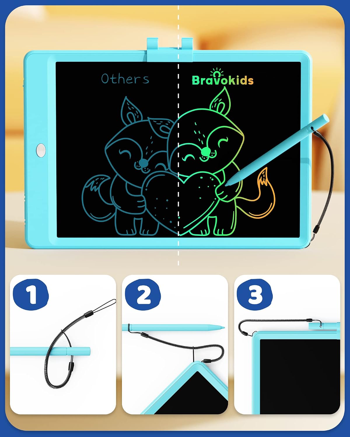Hot Bravokids Toys for 3-6 Years Old Girls Boys, LCD Writing Tablet 10 Inch Doodle Board, Electronic Drawing Pads, Educational Birthday Gift for 3 4 5 6 7 8 Years Old Kids Toddler (Blue)