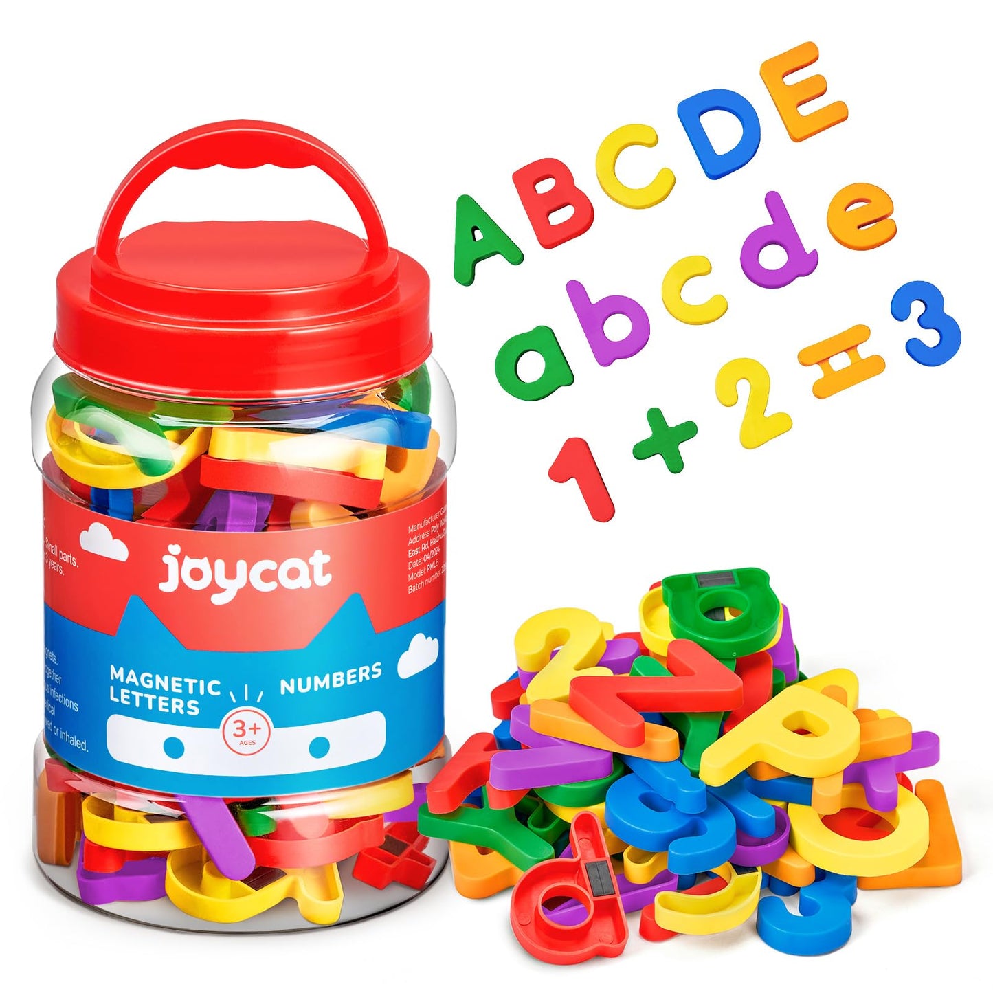 HotJoyCat 78 Pieces Magnetic Letters Numbers Alphabet Fridge Magnets ABC 123 Preschool Educational Learning Plastic Colorful Toy Set Uppercase Lowercase Math Symbols for Toddlers Kids 3+